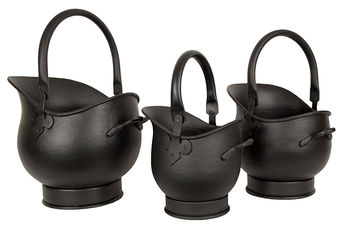 Set Of 3 Round Coal Buckets